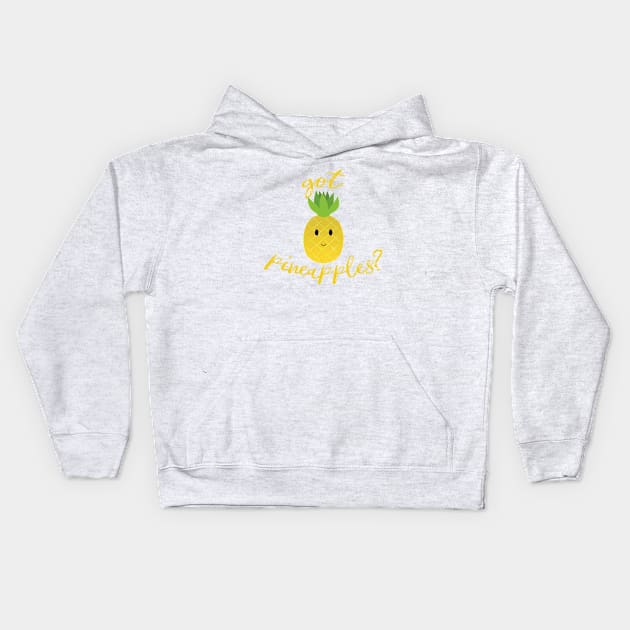 Got Pineapples? Deliciously Cute Smiley Happy Face Fruit Kids Hoodie by elogichick